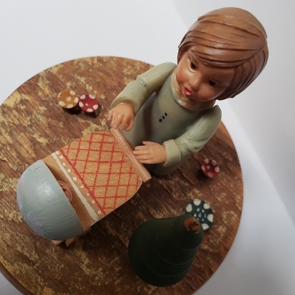 Reuge Swiss Musical Movement Music Box Brahms Lullaby Girl Baby Tree Mushroom 🍄 - Picture 7 of 9